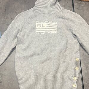 Polo by Ralph Lauren Light Gray Turtleneck Sweater